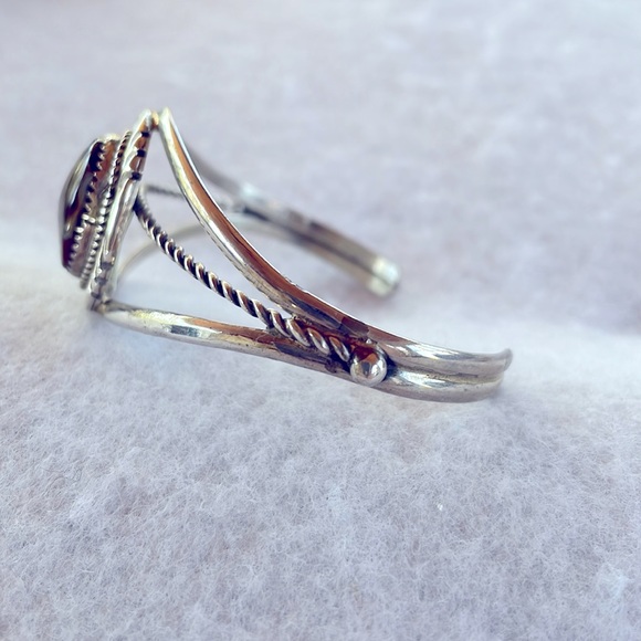 Brown Jasper & Sterling Cuff - Picture 4 of 4